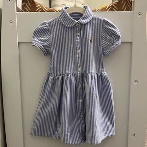 Ralph Lauren Blue and White Striped Kids Dress
